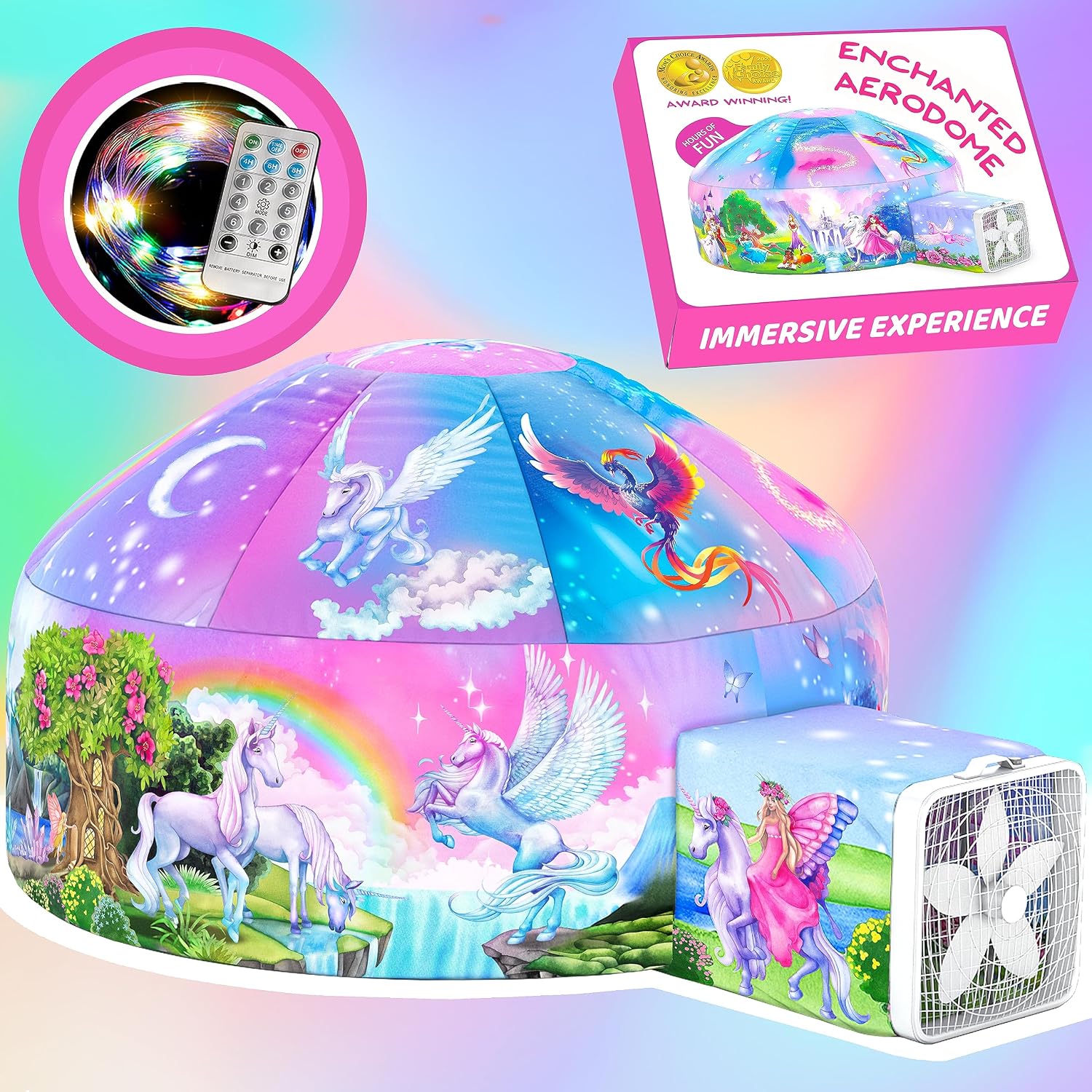 Thumbnail 6 de Winston & Olive Galactic Aerodome with LED Lights Inflatable Space Fort for Kids (Ages 3–12) — Fan Not Included
