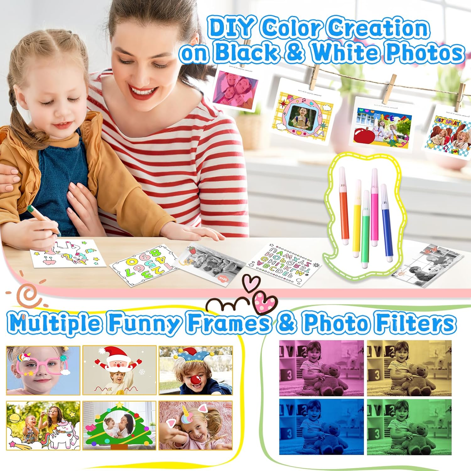 Thumbnail 4 de Dafotil Kids Camera for Boys: 1080P Instant Print in Blue