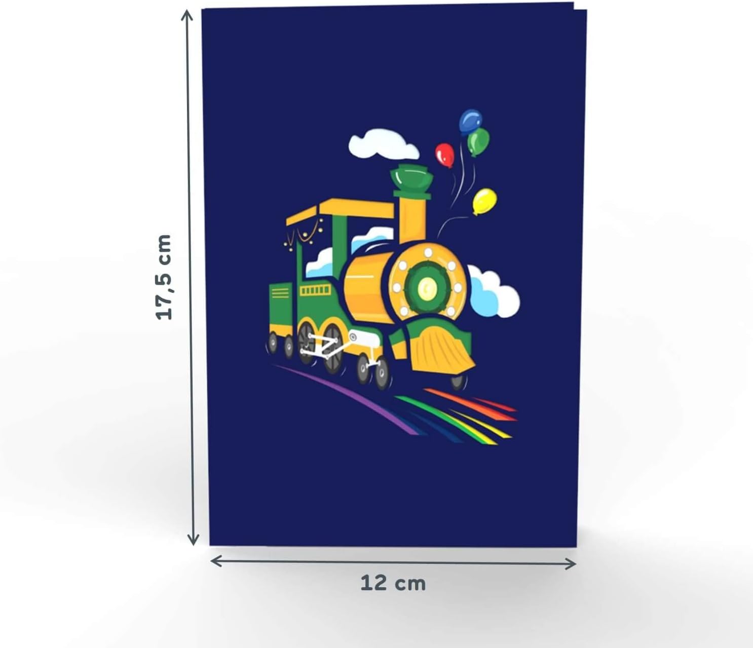 Thumbnail 2 de papercrush® Carte pop-up Train d’anniversaire 3D pour enfant (garçon ou fille) – carte de vœux avec locomotive arc-en-ciel