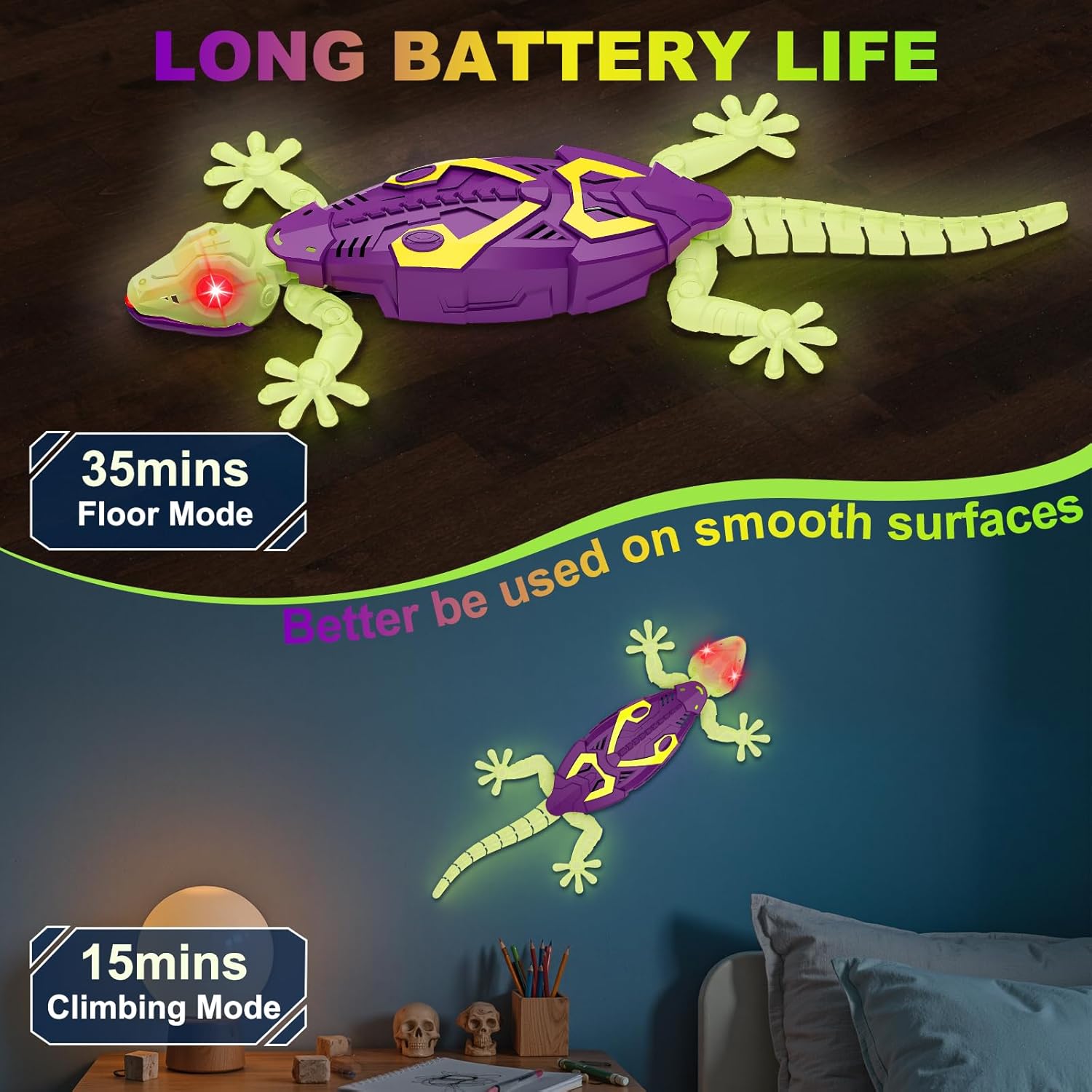 Detalle 2 de Qrooper Wall Climbing Gecko Glow 35 min