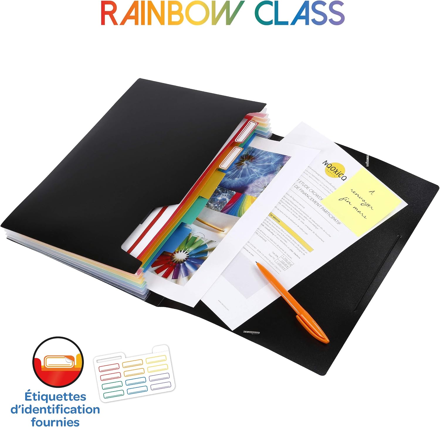 Thumbnail 4 de Viquel Rainbow accordeonmap A4 van polypropyleen met elastische sluiting