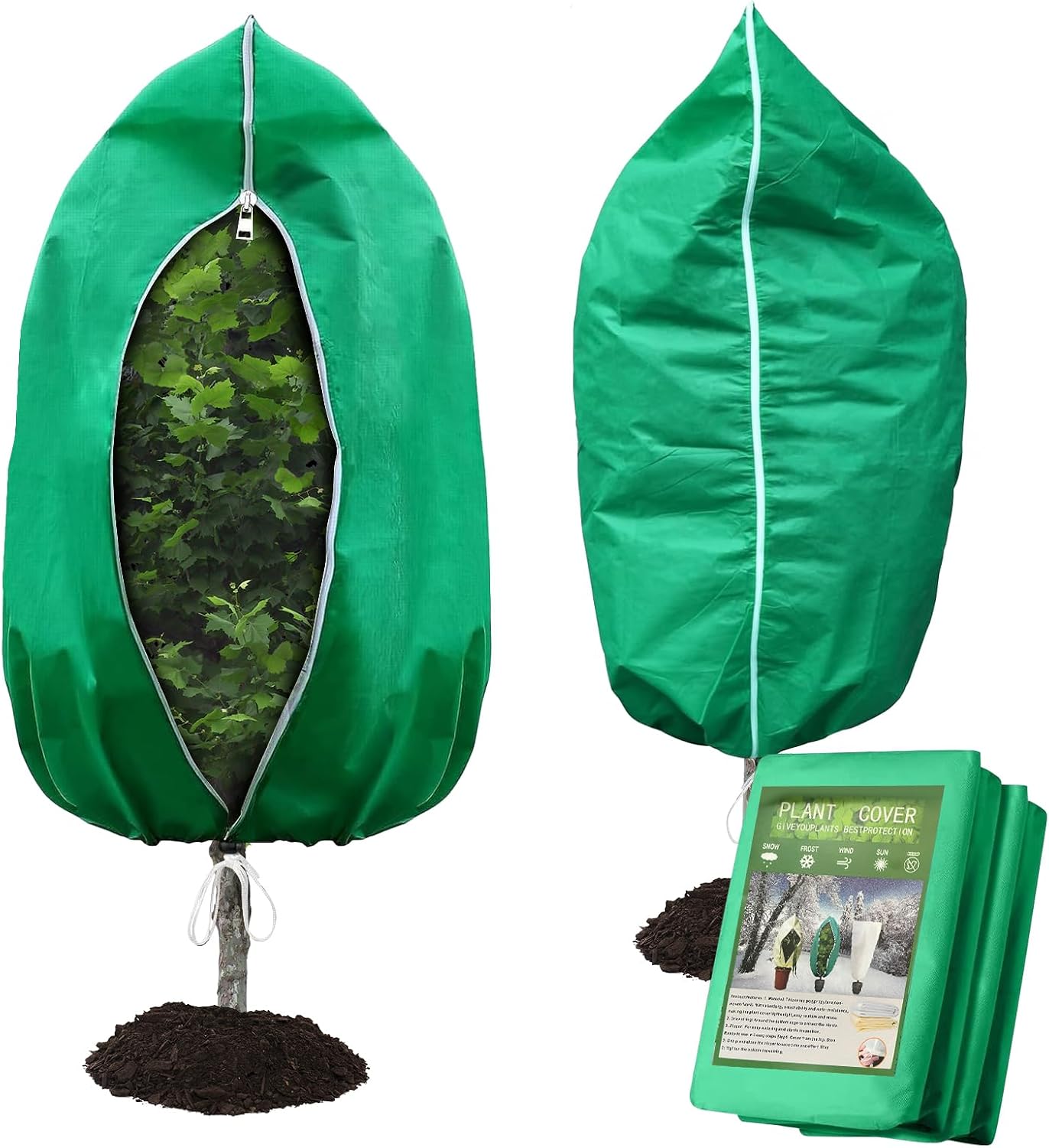 Detalle de HEKIWAY FHT01 Plant Covers, 6-Pack, 60" x 42", Zipper and Drawstring