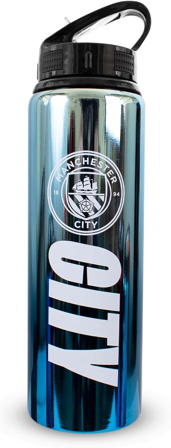 Detalle de Hy-Pro MC09068 Man City aluminiowa butelka UV 750 ml ze składaną słomką