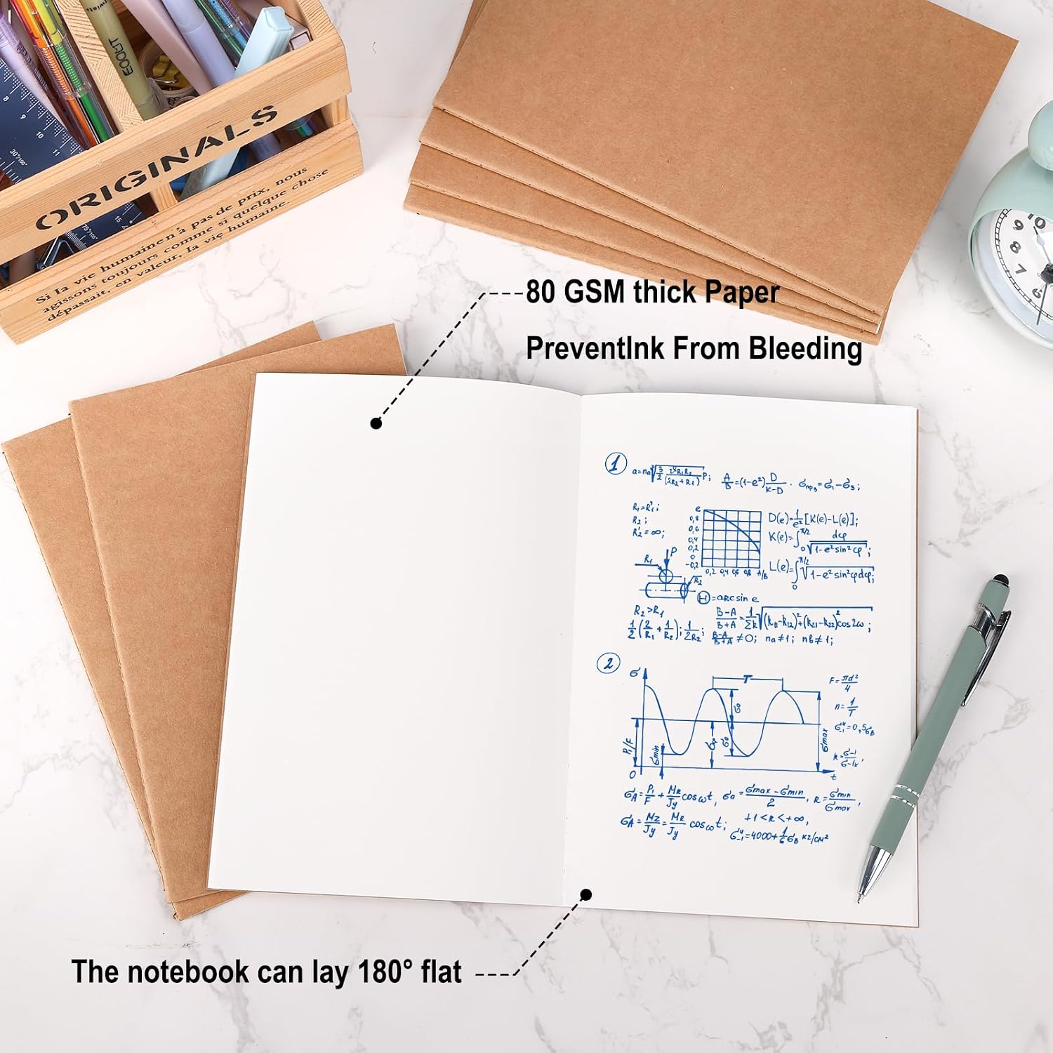 Detalle 2 de EOOUT 24-Pack A5 Kraft Notebooks, Blank 60-Page Journals for Writing and Sketching