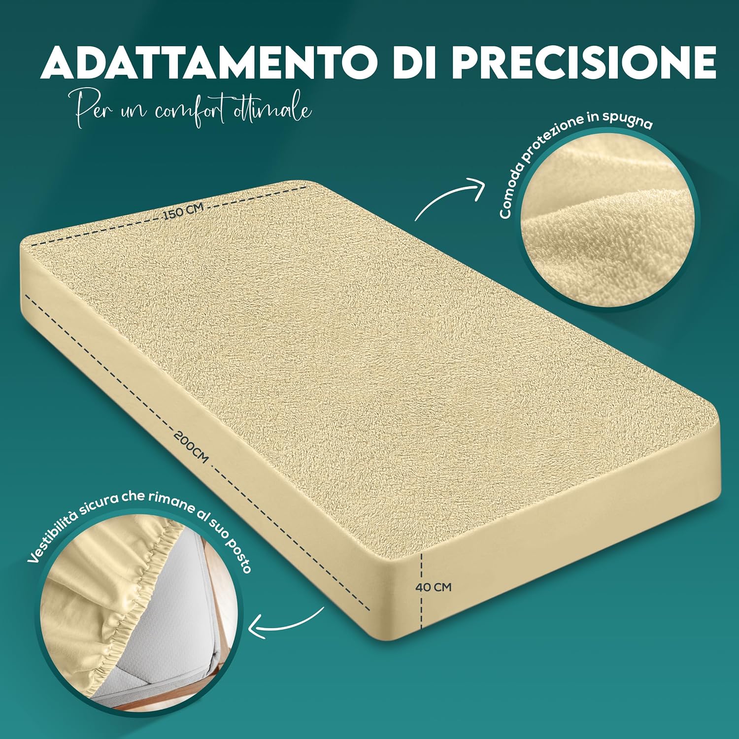 Thumbnail 2 de Utopia Bedding Coprimaterasso Impermeabile 160 x 200 x 30 cm