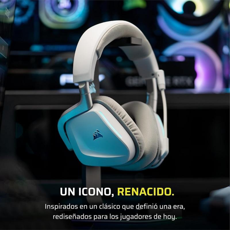 Thumbnail 3 de Auriculares Corsair Void V2 inalámbricos Bluetooth con Dolby Atmos (rosa), micrófono y carga rápida