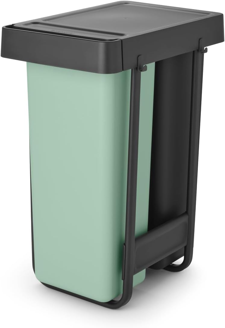 Detalle de Brabantia Sort & Go uitschuifbare inbouwprullenbak 2 x 30 liter, grijs-groen