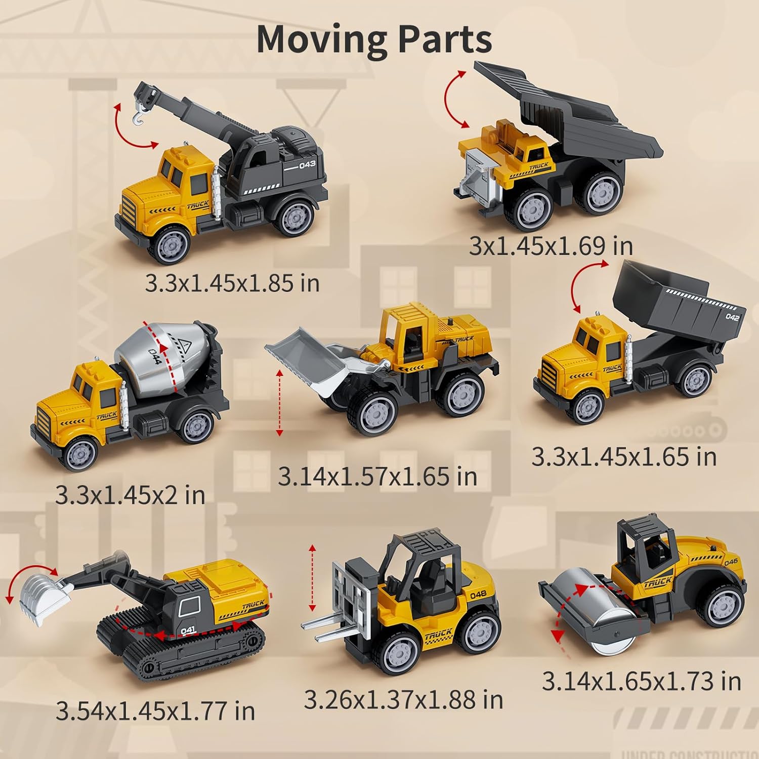 Thumbnail 2 de Play Construction Sand Kit (2.2 lbs Magic Sand) with 8 Alloy Vehicles, Inflatable Sandbox, Figures & Castle Molds