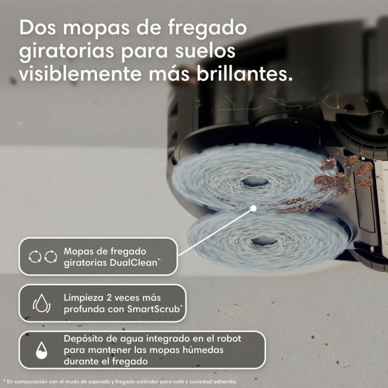 Detalle de Robot aspirador y fregasuelos iRobot Roomba Plus 575 Combo con autovaciado y LiDAR