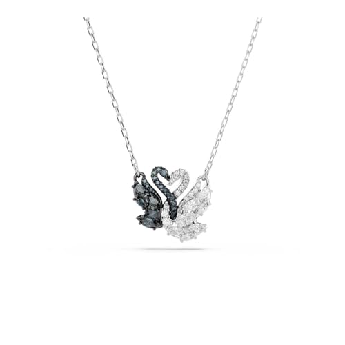 Detalle de Swarovski Swan Collana Pendente - Zirconia Black & White, 38–45 cm
