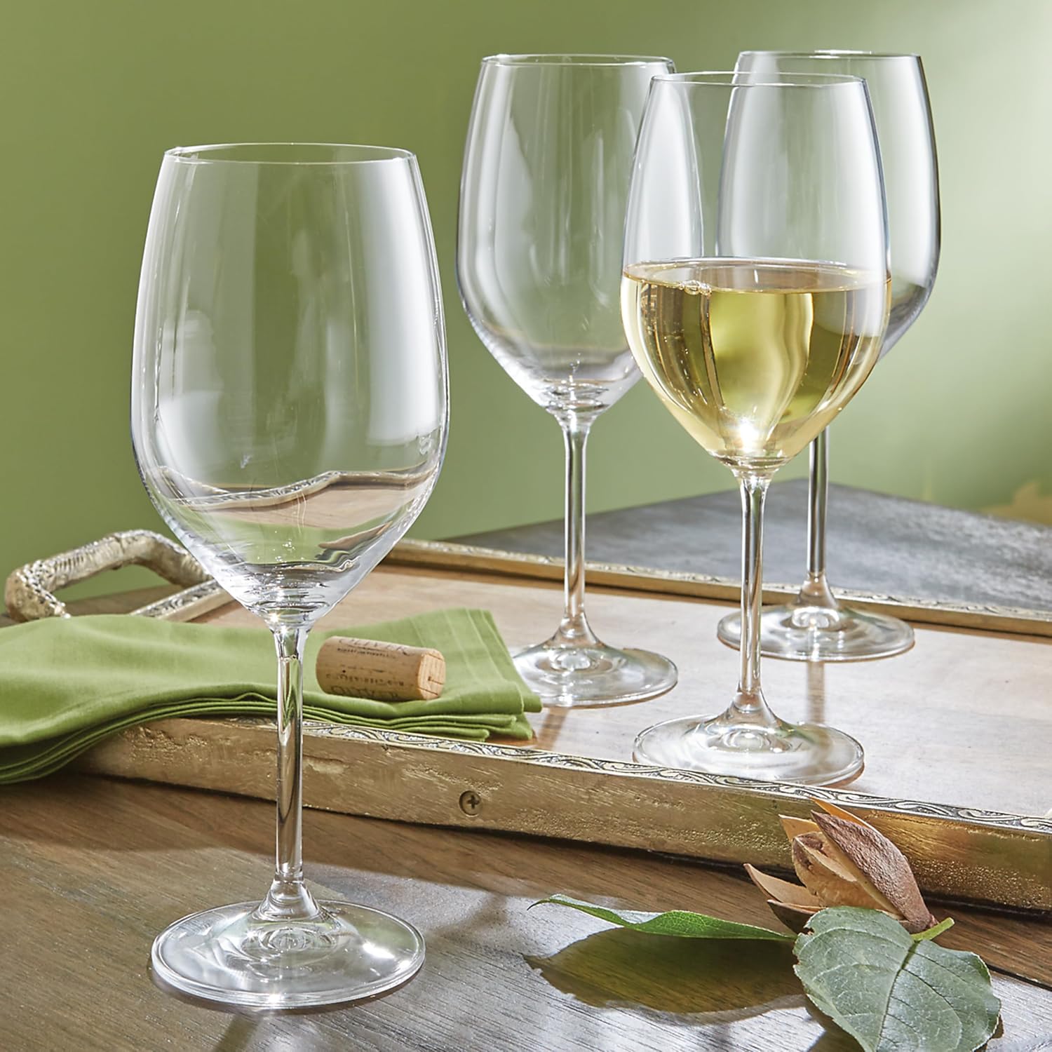 Detalle de Lenox White Wine Glasses, 21 Ounces