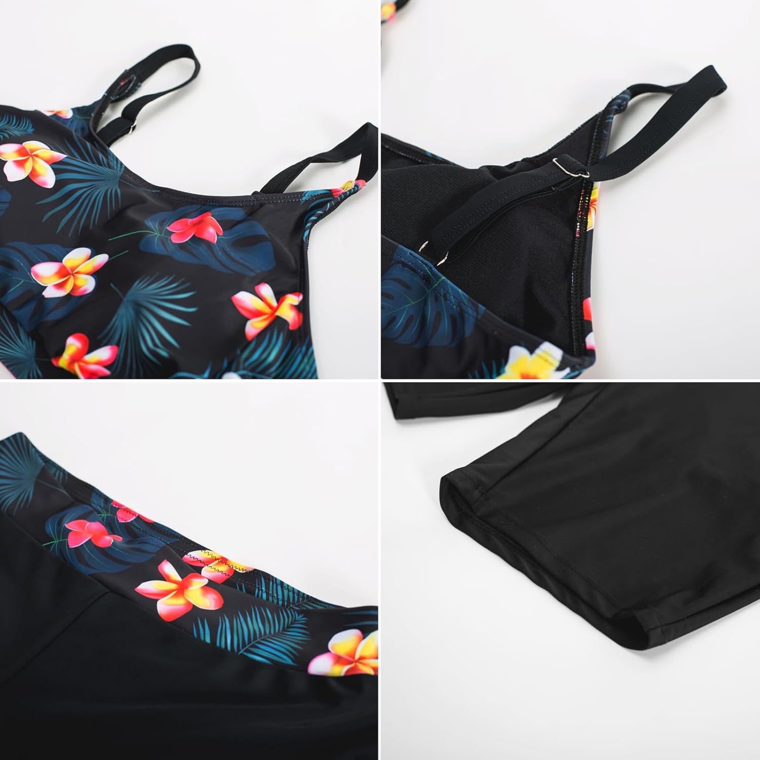 Thumbnail 3 de GRACE KARIN Rashguard Maillot de Bain 3 pièces à Manches Longues pour Femme avec Fermeture éclair – Ensemble Tankini élégant