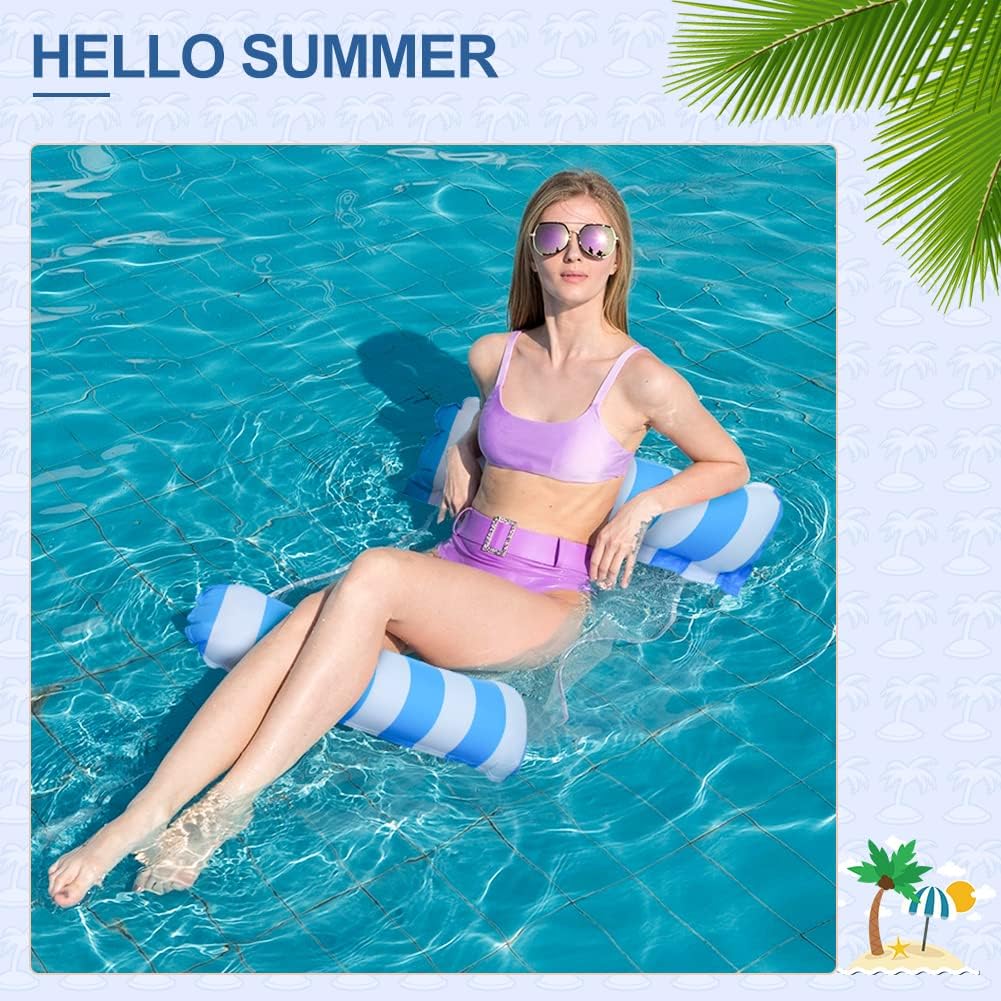 Thumbnail 6 de HALOVIE 2 Pack Inflatable Pool Floats Hammock 4-in-1 Multi-Purpose with Air Pump and 2 Waterproof Phone Pockets