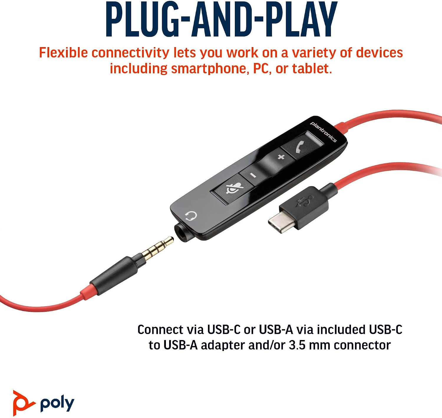 Thumbnail 5 de Poly Blackwire 5210 Wired Headset, Single-Ear with USB-C and Noise-Cancelling Mic