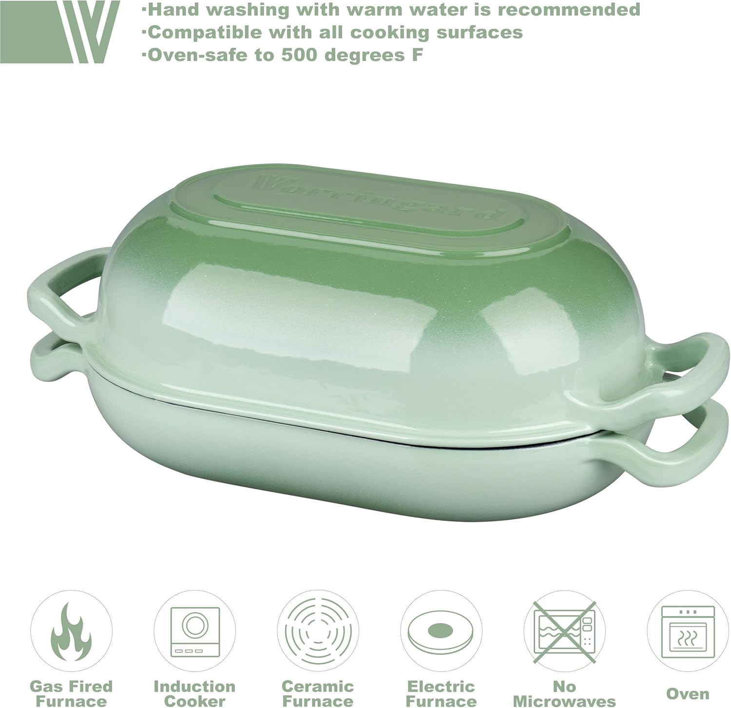 Detalle de VORRINGARD Enameled Cast Iron Dutch Oven 5QT 🍲