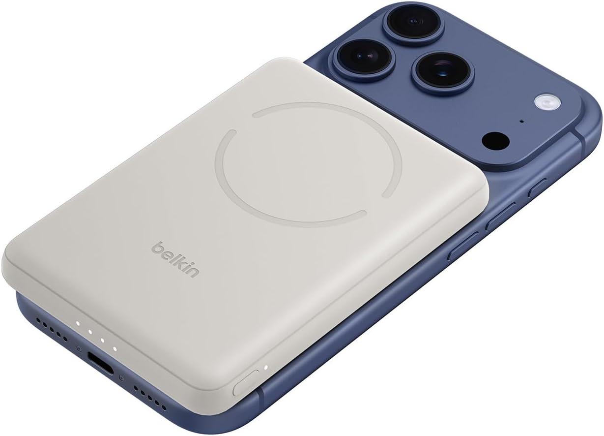 Detalle de Belkin BoostCharge Power Bank 5000 mAh magnetico: ricarica rapida e portatile per iPhone, Galaxy e Pixel