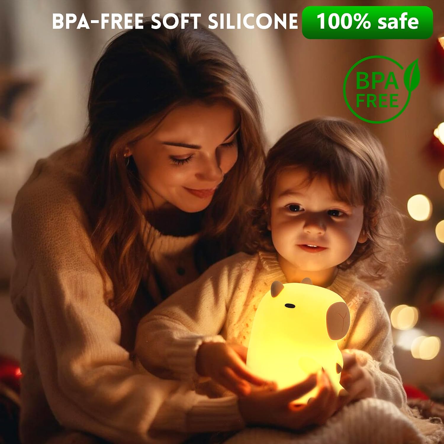 Thumbnail 1 de Okayera Cute Capybara Night Light – Silicone Rechargeable LED Lamp