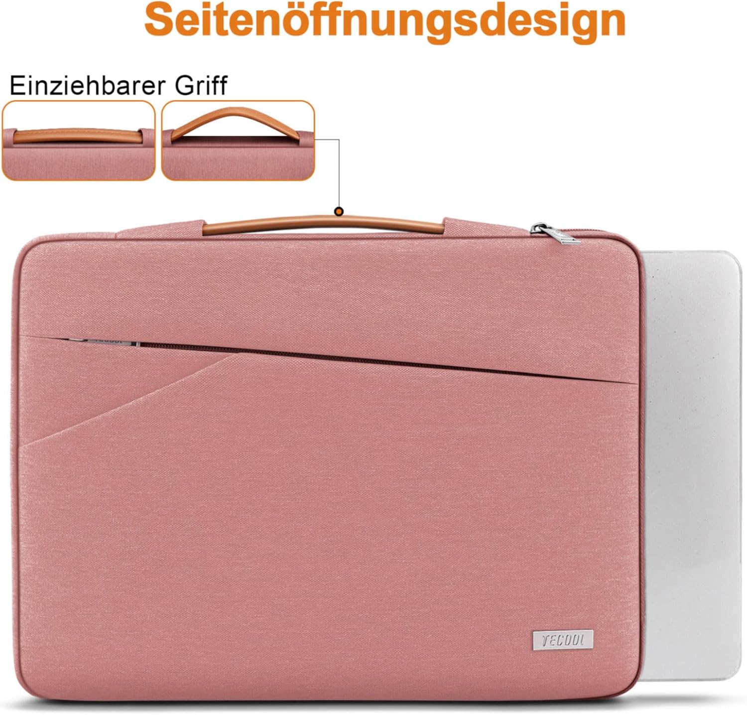 Thumbnail 6 de TECOOL 16 Zoll Laptoptasche Hülle rosa – kompatibel mit MacBook Pro 16, 16 Zoll Notebooks und mehr