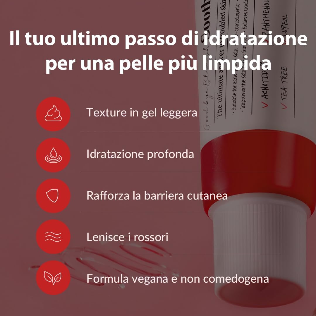 Detalle de MIZON Good Bye Blemish Soothing Gel Cream 55 ml, crema gel lenitiva per pelle grassa a tendenza acneica