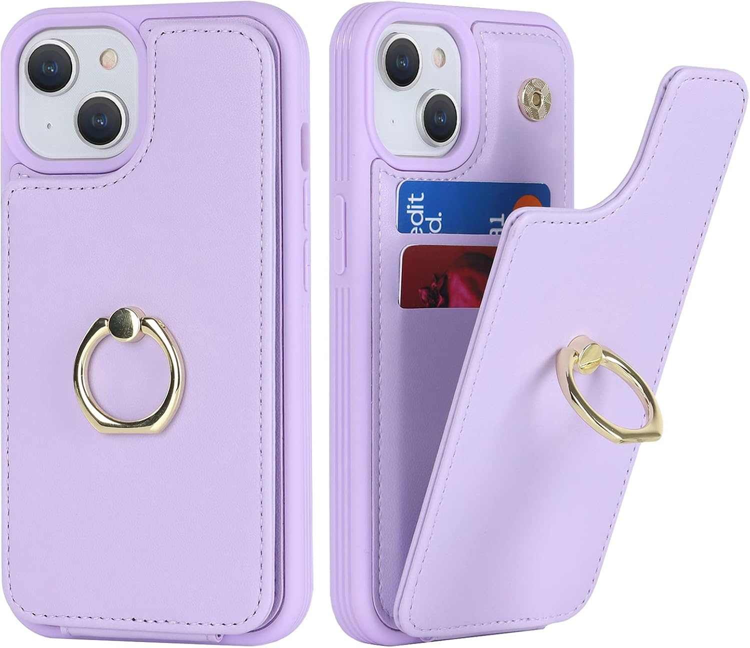 Detalle de Lipvina iPhone 11 Pro Wallet Case with 4 Card Slots and Ring Stand