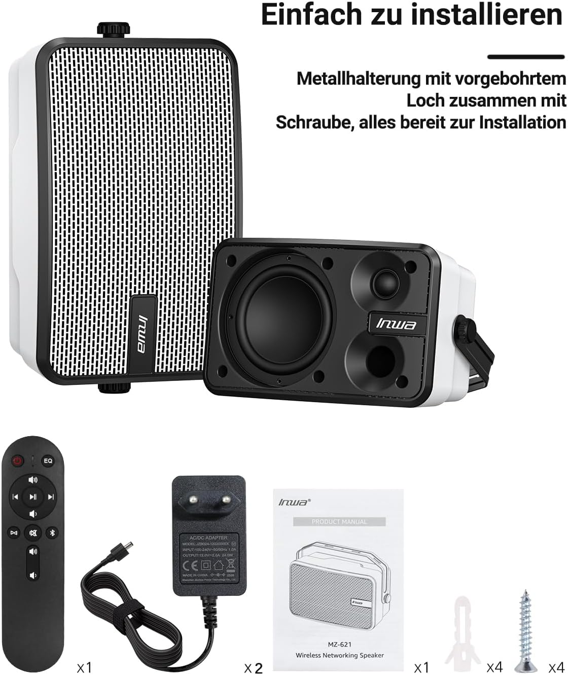 Thumbnail 6 de Inwa 400W Bluetooth Outdoor Lautsprecher im 2er-Set (Sync Speaker), Modell MZ621 – IPX5