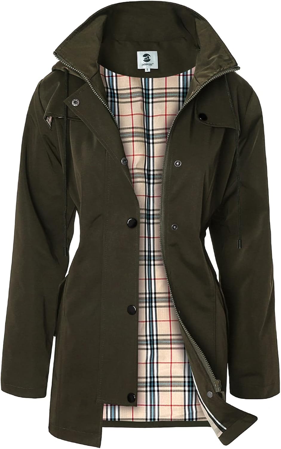 Detalle de SaphiRose PONCHO Regenjacke Damen – winddicht, wasserdicht mit Kapuze und atmungsaktivem Futter