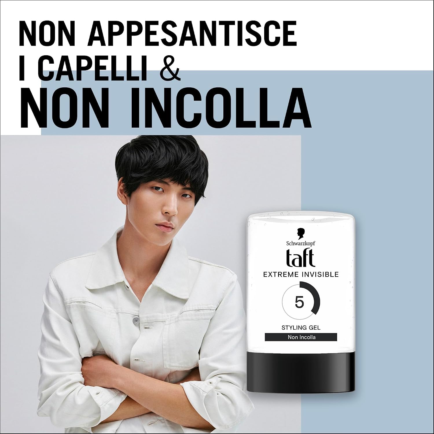 Detalle 2 de Schwarzkopf Taft Extreme Invisible Styling Gel 300 ml – fissaggio invisibile, vegan e delicato sui capelli