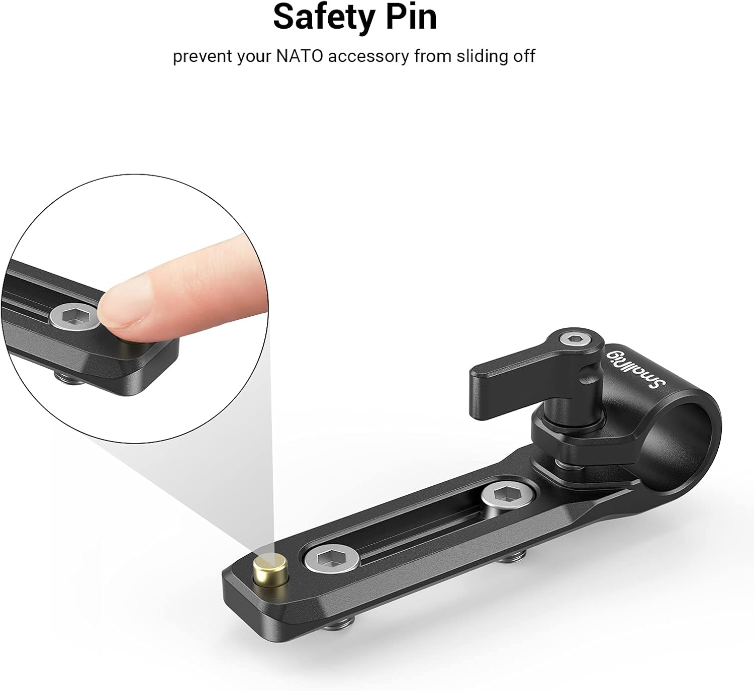 Detalle 2 de SMALLRIG 3011 pince tige 15 mm avec rail NATO