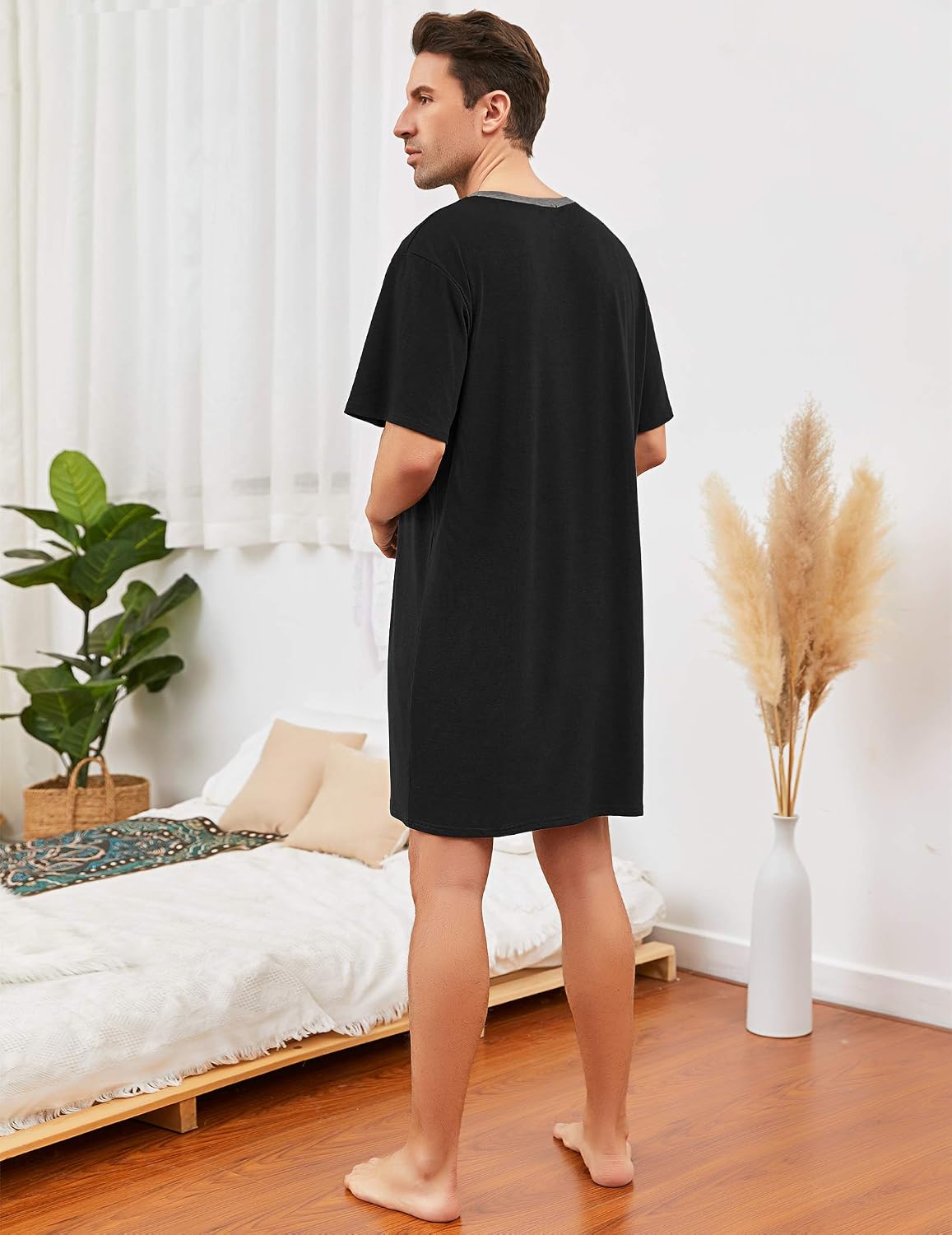 Detalle 2 de Enjoyoself Pyjama Nachthemd Herren aus Baumwolle