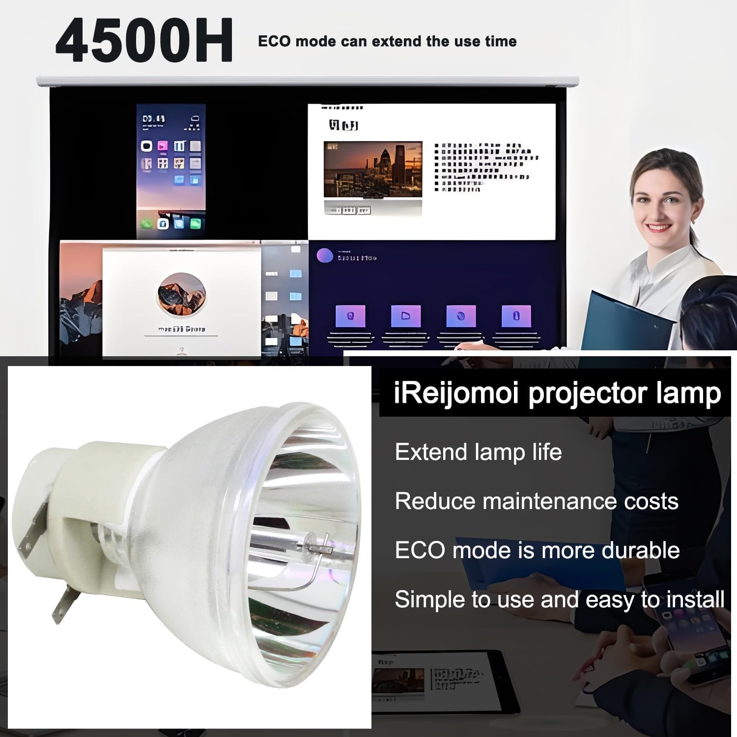 Thumbnail 1 de iReijomoi BL-FP230I replacement bare lamp bulb for Optoma HD300X / HD33 / HD3300 projectors