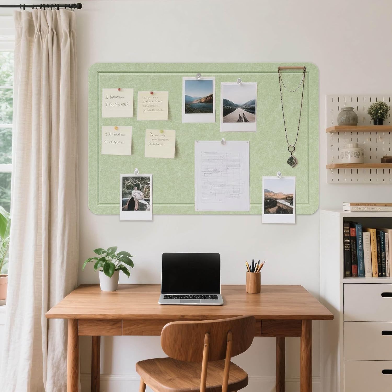 Detalle 2 de lightomorrow AA-90120-119 Felt Bulletin Board, 48 x 36 Inches, Avocado Green