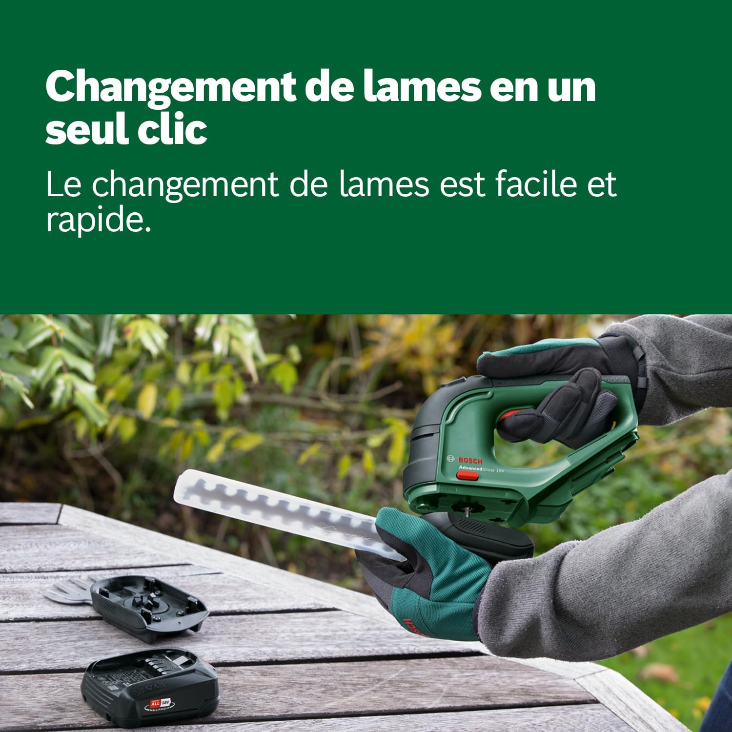 Thumbnail 4 de Bosch AdvancedShear 18V-10 sans fil – cisaille à gazon avec lames pour taille-herbes et sculpte-haies