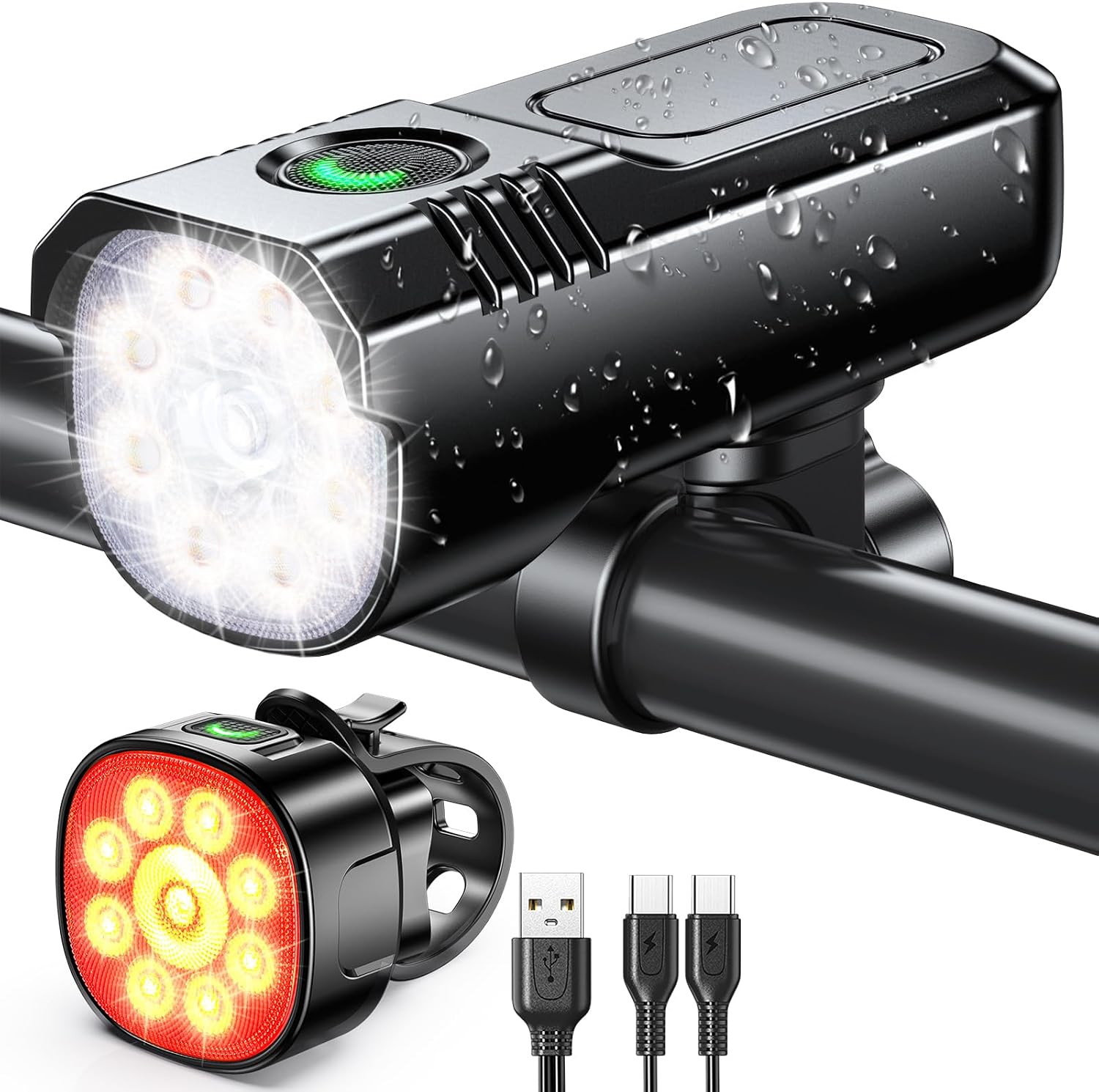 Detalle de ISEYOU Bike Lights 1000 lumen set