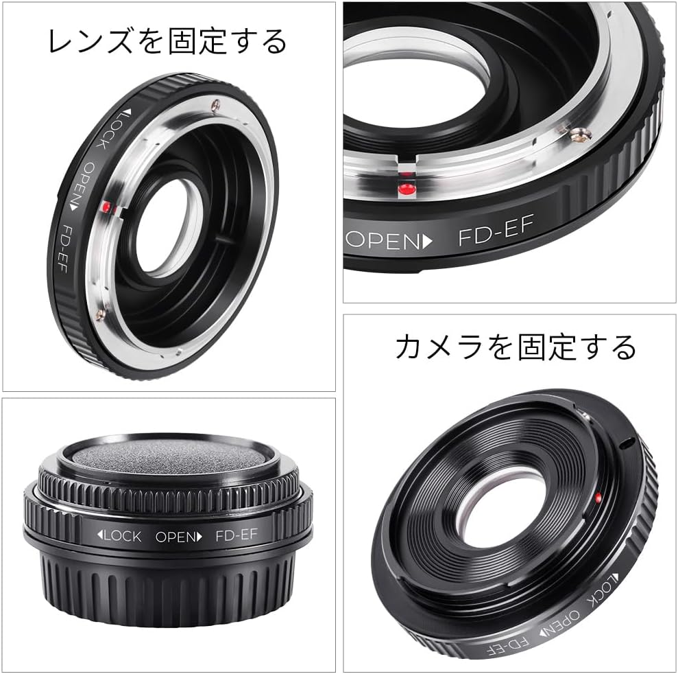 Detalle de K&F CONCEPT FD-EOS Objektivadapter: Canon FD/FL zu EOS EF – manuelle Makrofotografie mit Korrekturfilter
