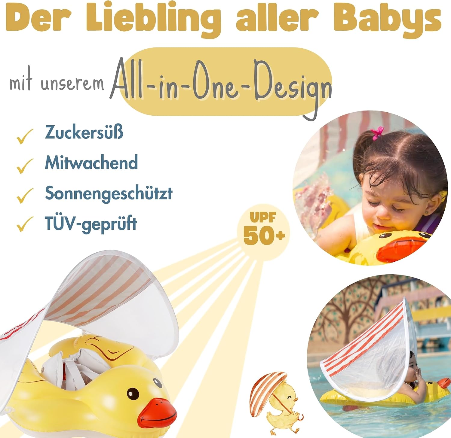 Detalle 2 de EDWEKIN Premium Baby-Schwimmring mit UV-Schutz 50+