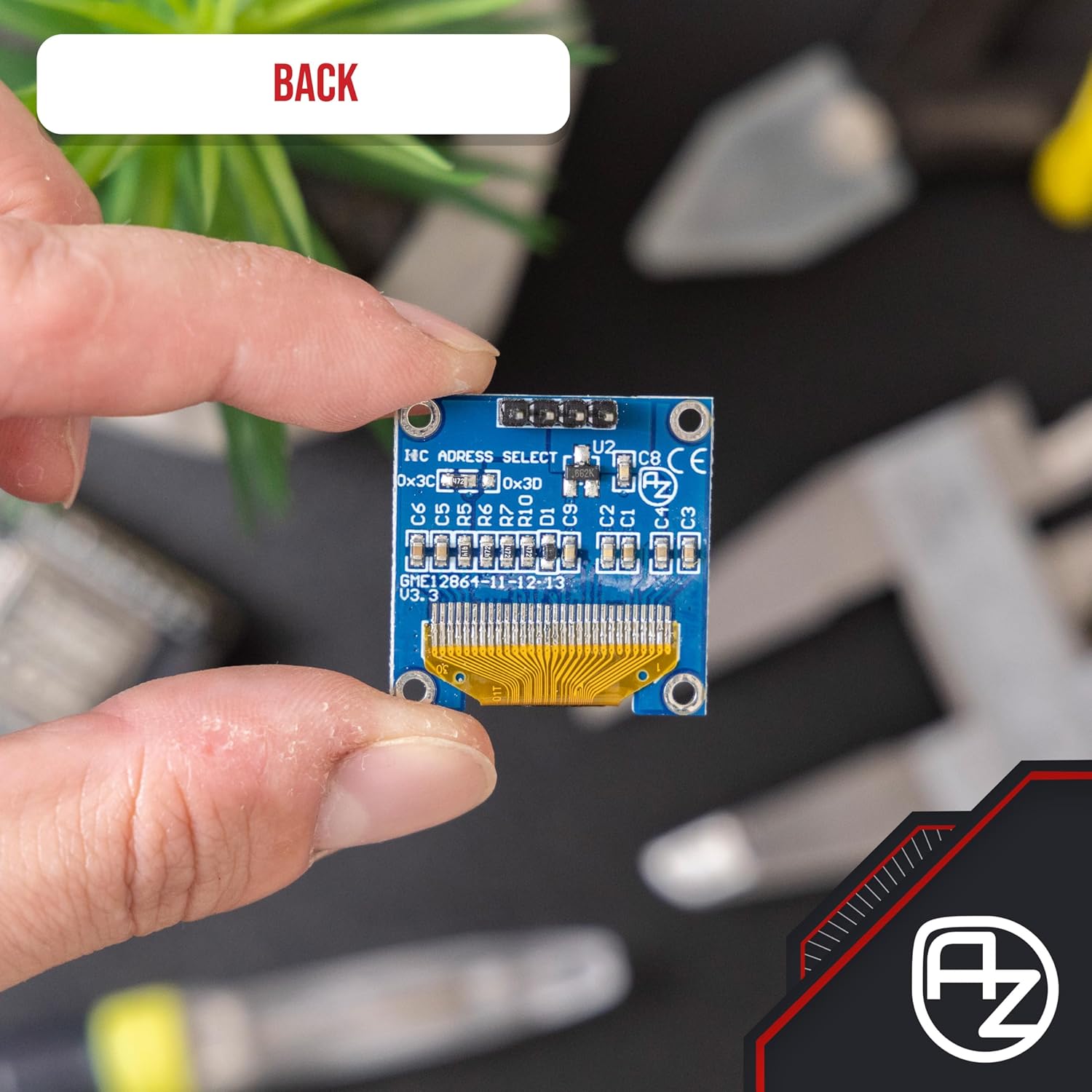 Thumbnail 6 de AZDelivery 0,96" OLED Display I2C (SSD1306, 128×64 Pixel) mit weißen Zeichen – für Arduino & Raspberry Pi