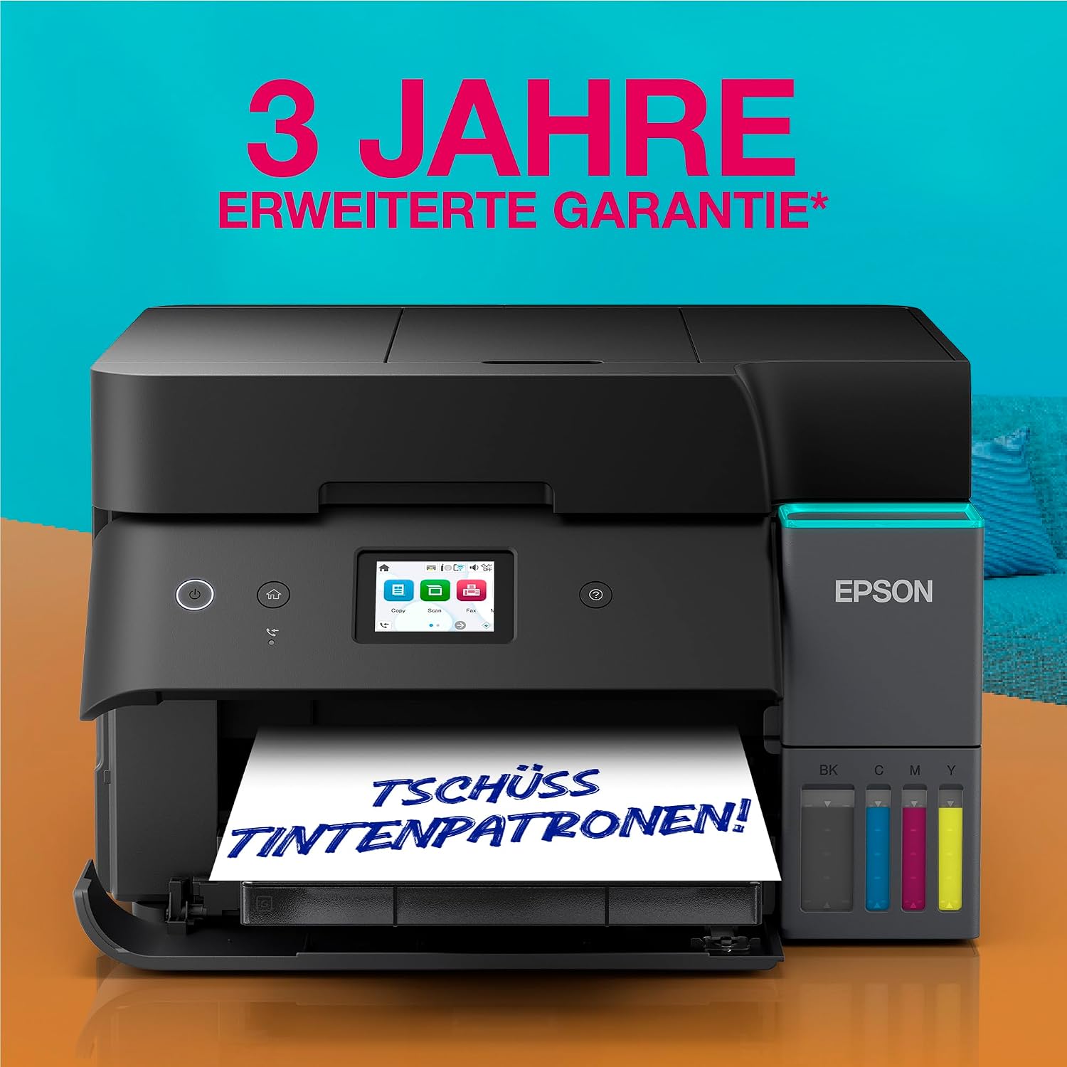 Detalle de Epson EcoTank ET-4955 – A4-Multifunktionsdrucker mit Wi‑Fi, AirPrint und Tintentank bis zu 3 Jahren