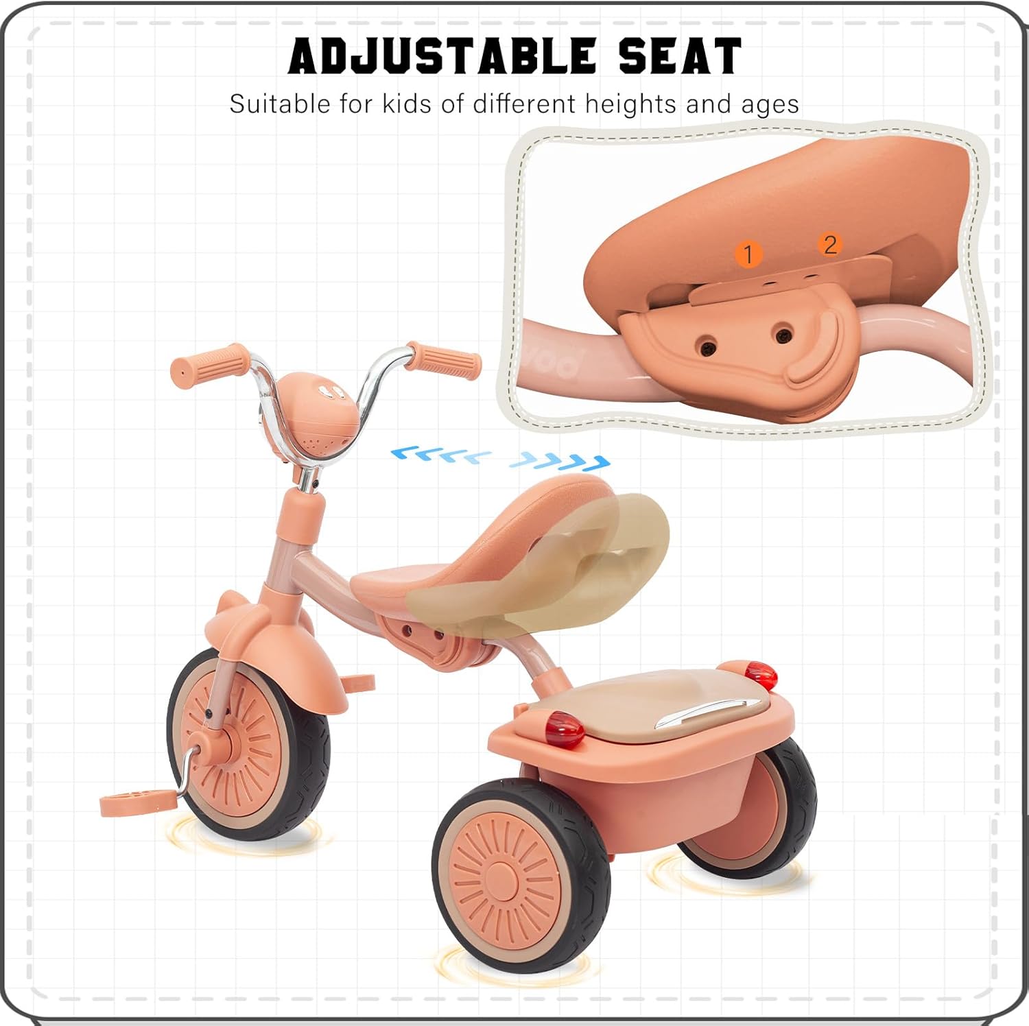 Thumbnail 6 de Tricycle UBRAVOO Bébé pliable 1 à 5 ans