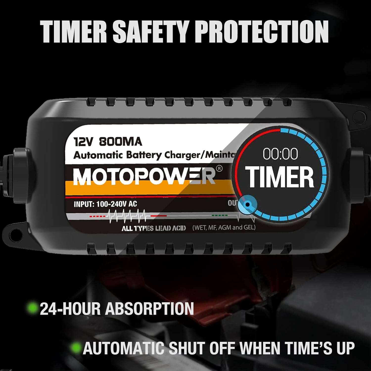 Thumbnail 3 de MOTOPOWER MP00205C 12V 800mA Battery Charger