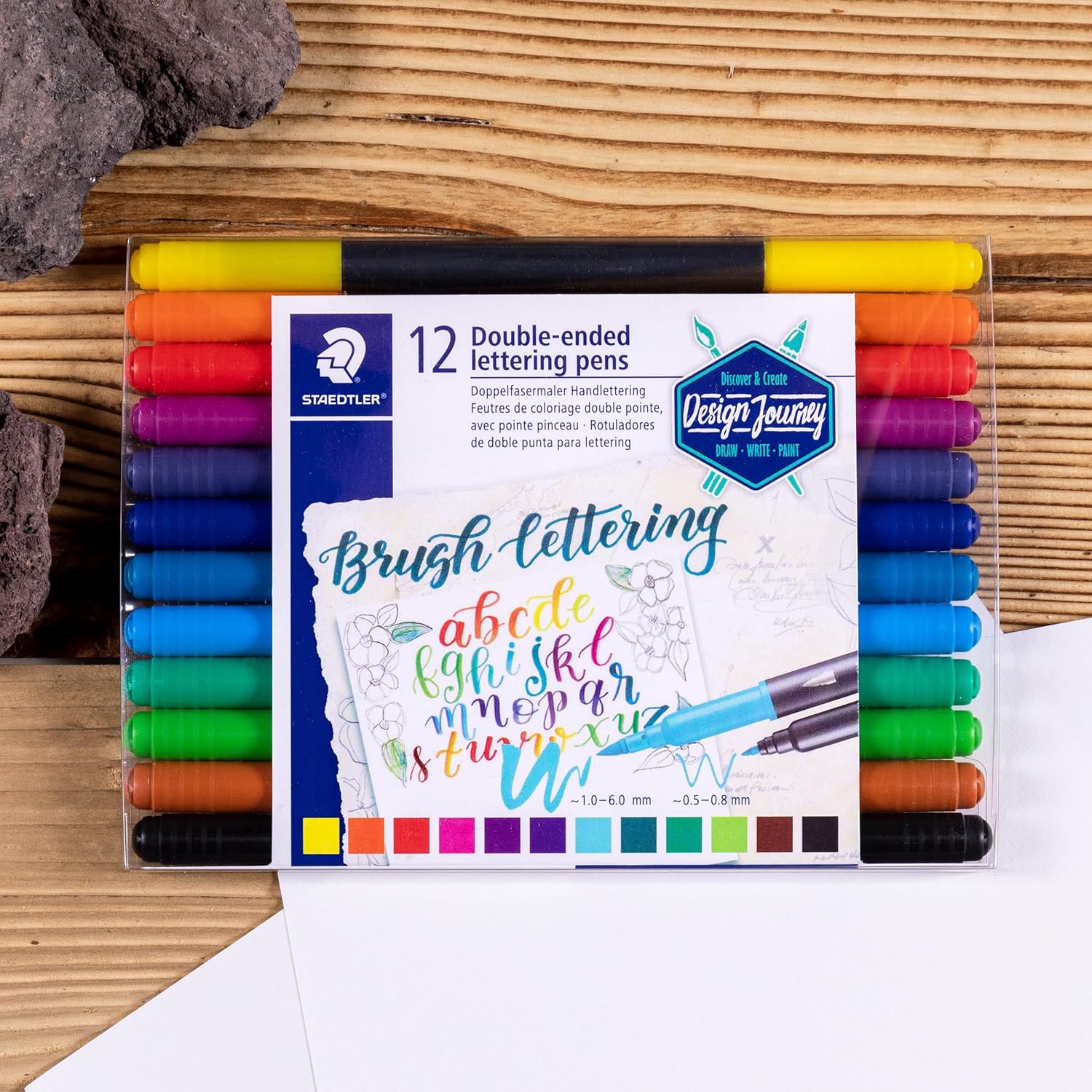 Thumbnail 3 de STAEDTLER 3004 TB12 Doppelfasermaler Handlettering – 12 leuchtende Farben, feine Spitze und Pinselspitze