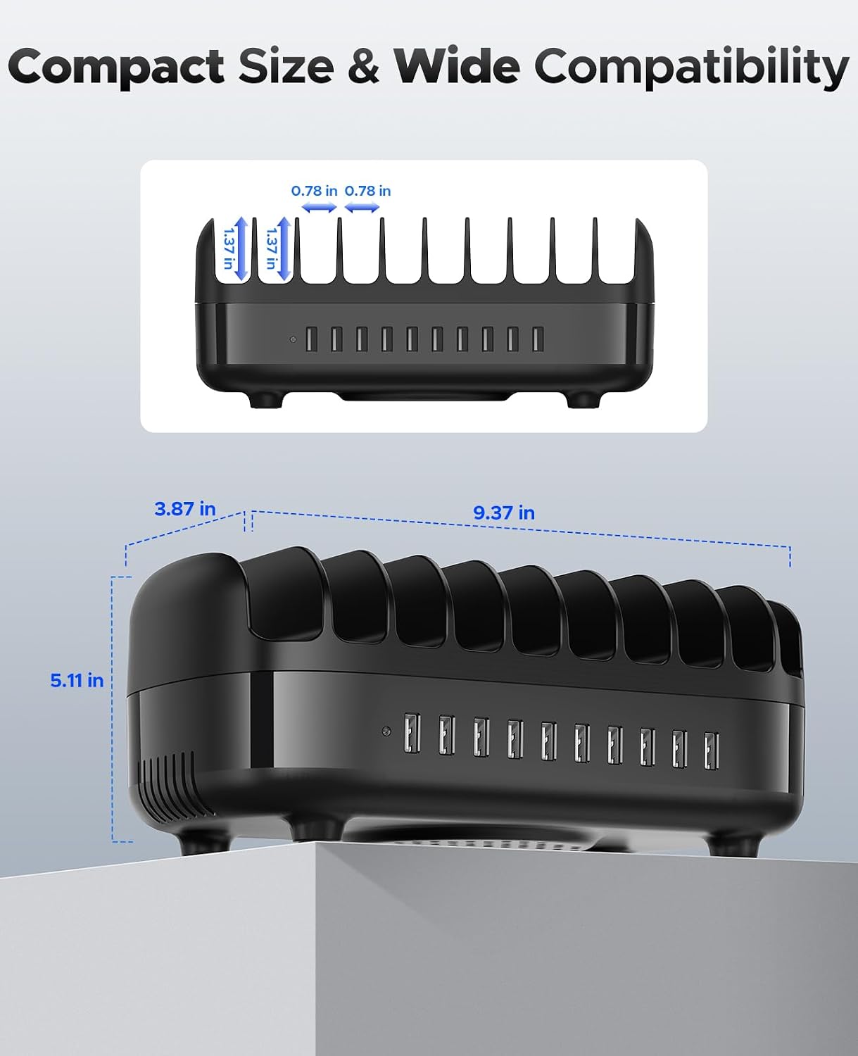 Detalle de ORICO Station de charge 120W pour 10 appareils