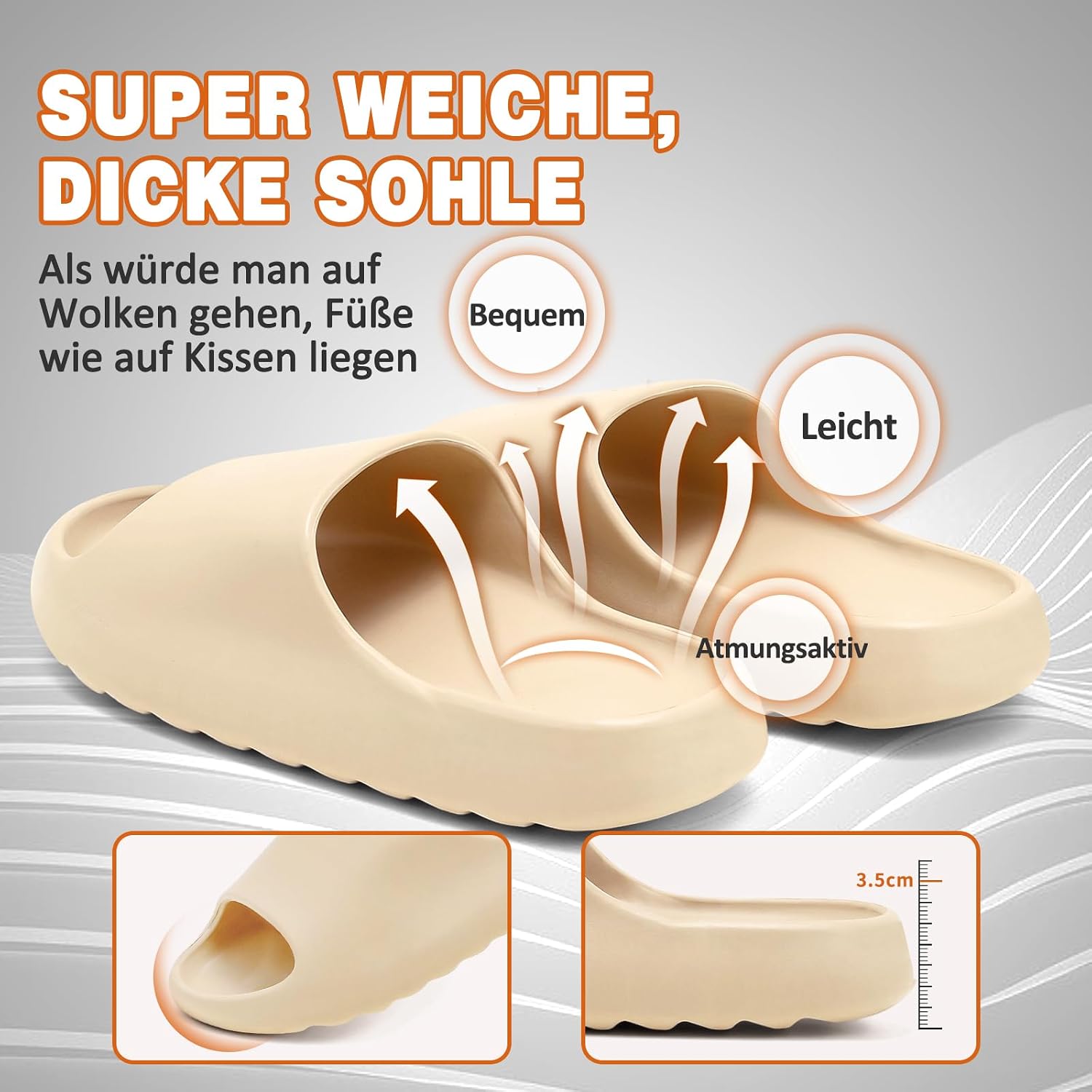 Thumbnail 4 de Jesindr Ciabatte Cozy Slides uomo donna 3,5 cm