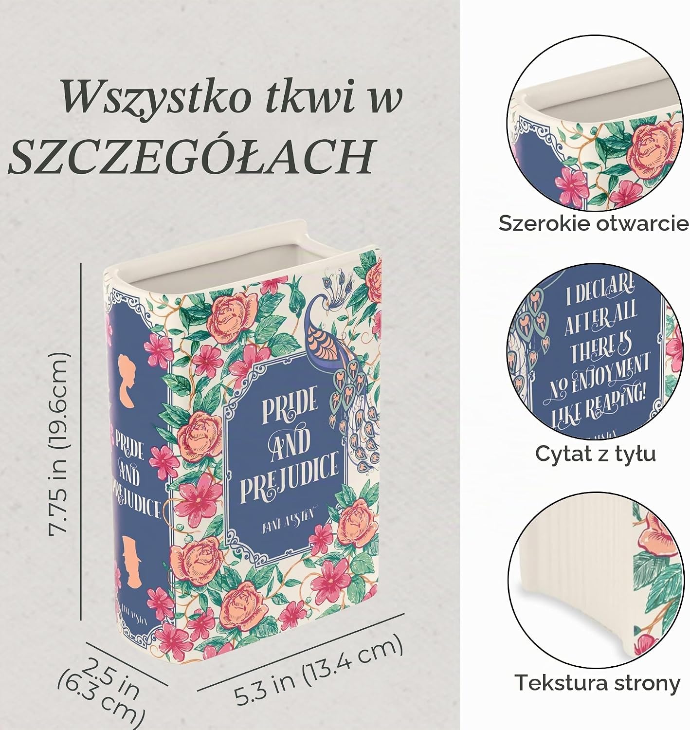 Thumbnail 6 de STEEL MILL AND CO. duży wazon ceramiczny w kształcie książki „Duma i uprzedzenie”