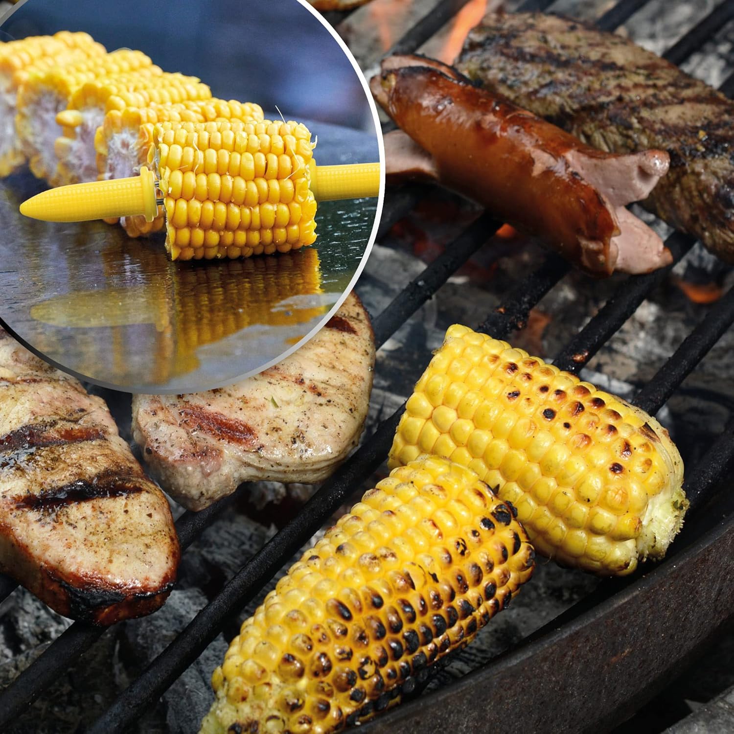 Detalle de COM-FOUR 16 brochettes épi de maïs 16 pièces 🌽