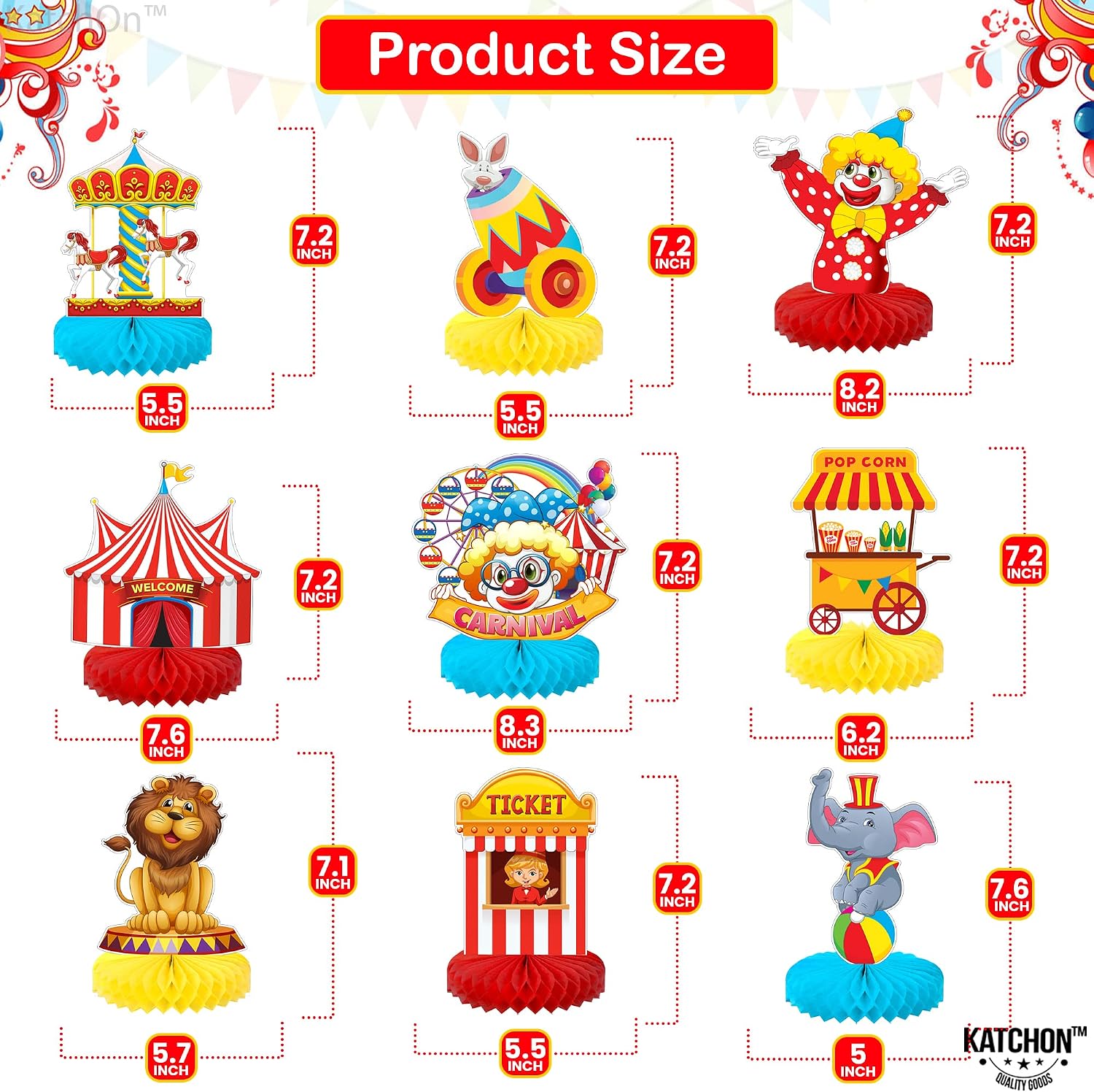 Detalle de Carnival Centerpieces for Tables - Pack of 9 by KatchOn