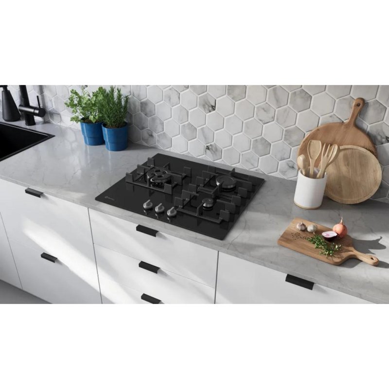 Detalle de Balay 3ETG563QB – Placa de gas integrada de 59 cm, vidrio templado negro