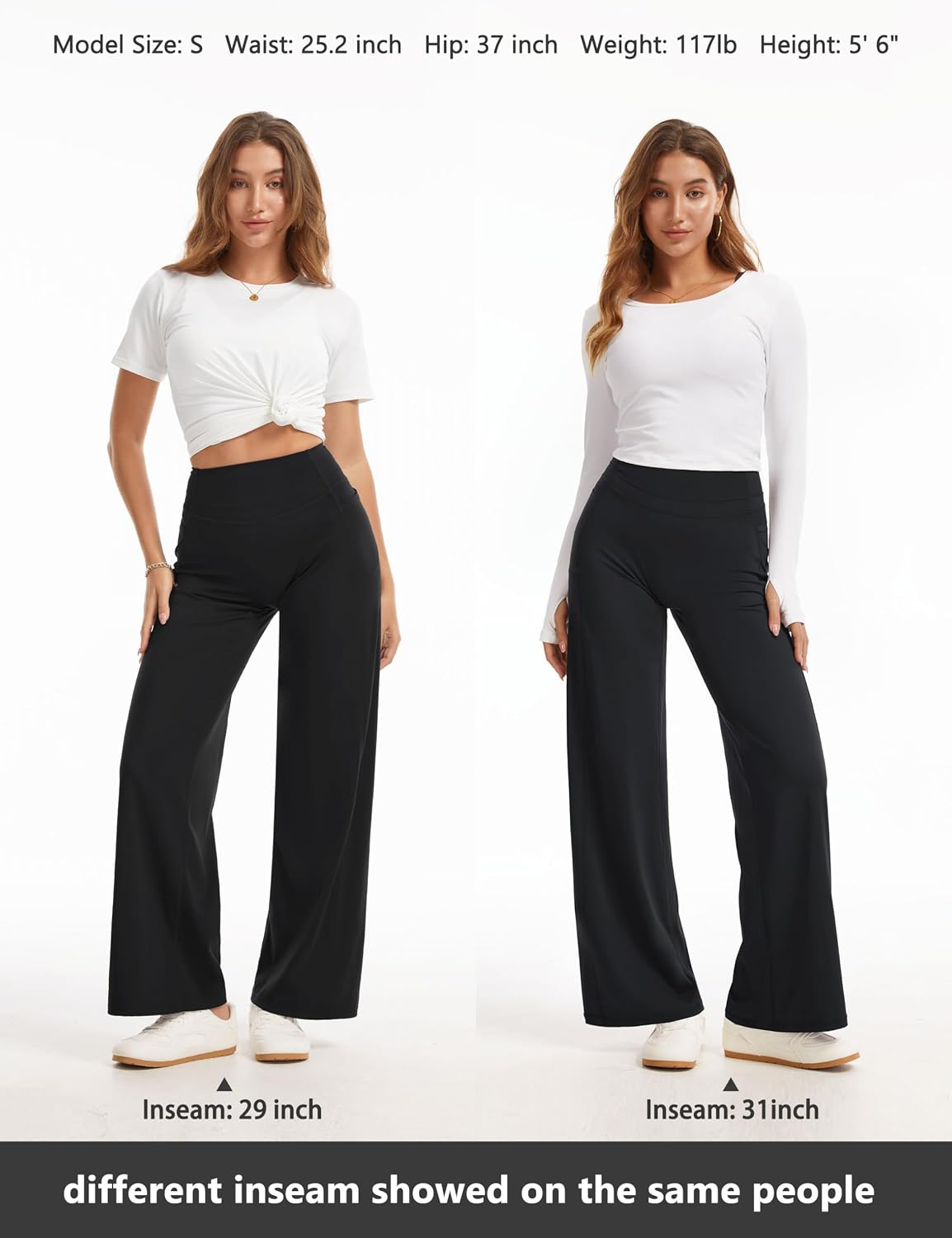 Thumbnail 6 de THE GYM PEOPLE Women's Wide-Leg Yoga Pants, High Waist, No Front Seam