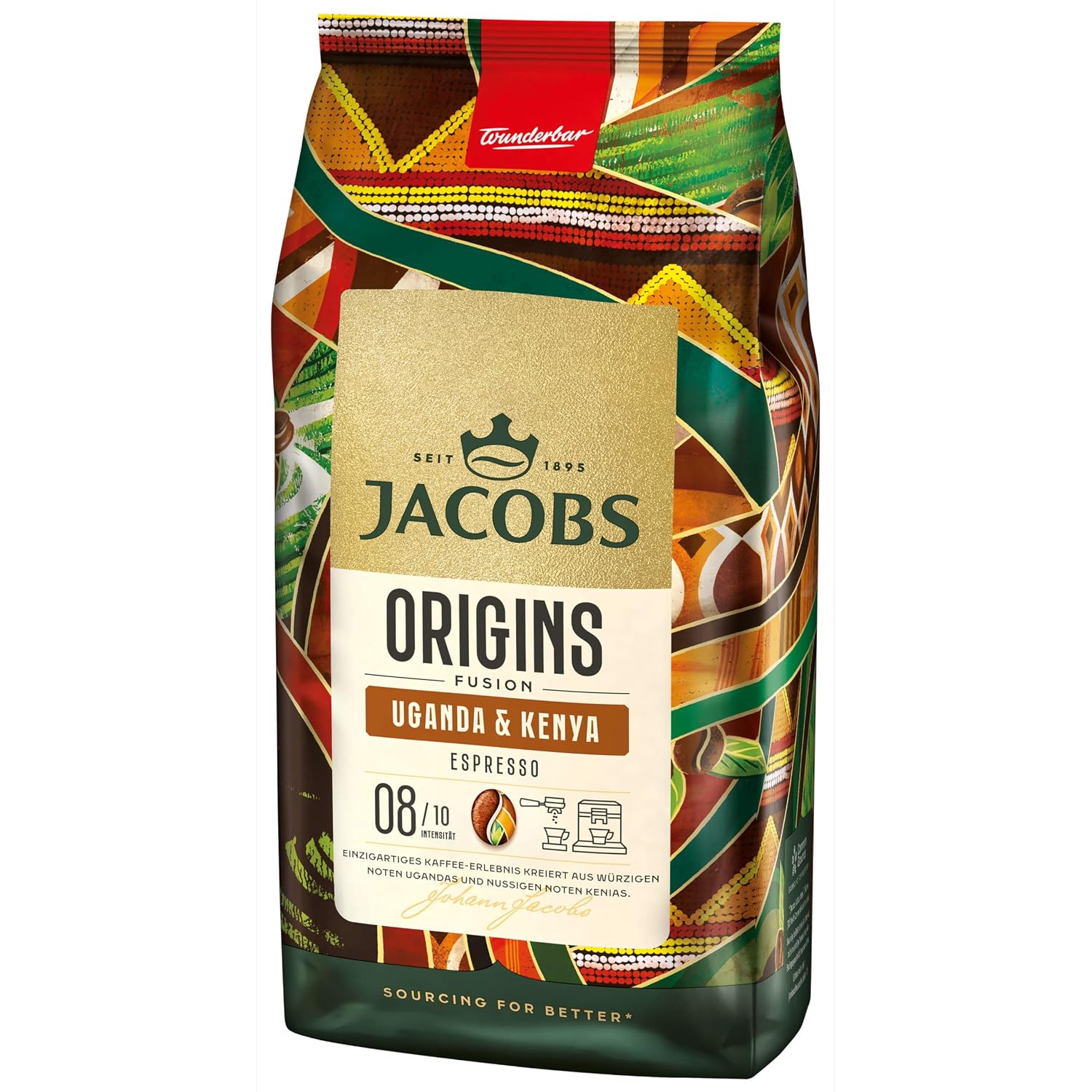 Detalle de Jacobs Kaffeebohnen Origins Uganda & Kenia – Vollmundiger Espresso, 1 kg
