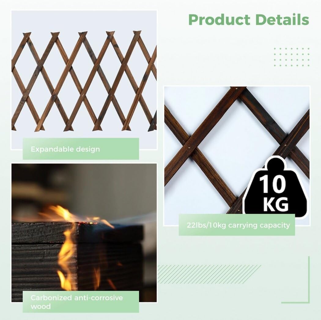 Thumbnail 6 de Expandable Wooden Trellis Panels 30×190cm