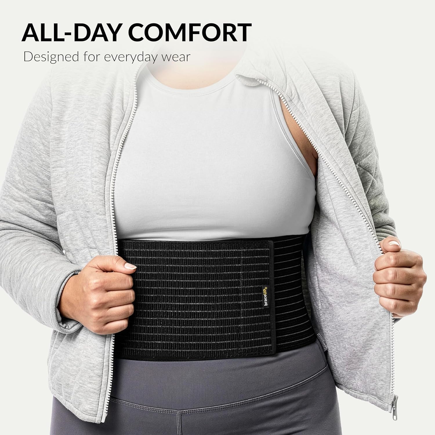Detalle 1 de BraceUP B672 Umbilical Hernia Belt, XXL Adjustable Abdominal Support